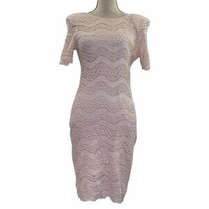 PICCALINO Petites Pink Lace Short Sleeve Dress